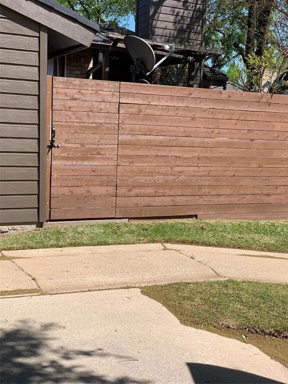 Closer view of new fencing.
