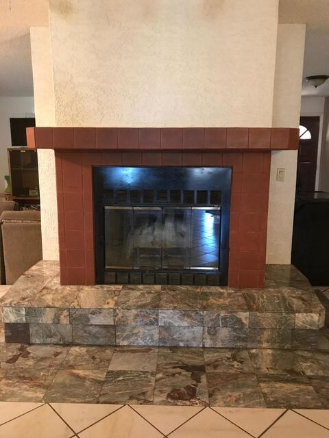 wood burning fireplace
