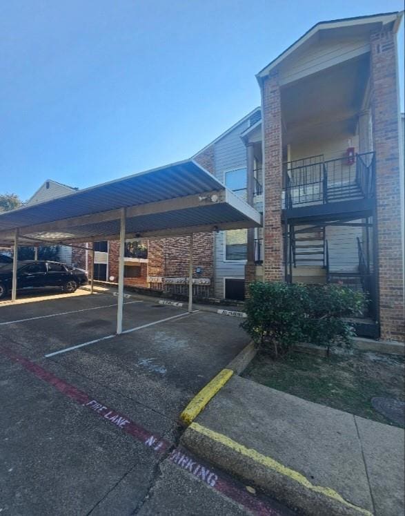 View of covered parking