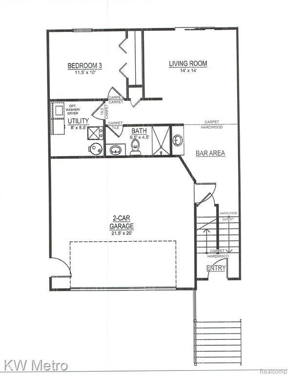 Pinewood Lower Level Private Living Area Floorplan
