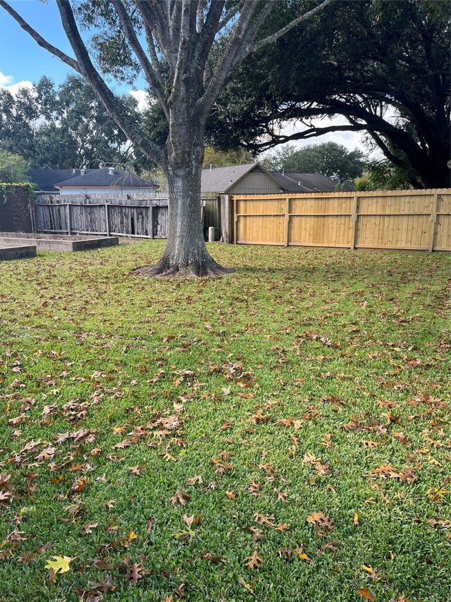 Spacious fenced backyard.