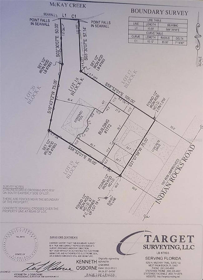 Survey, Key Lot to Canal