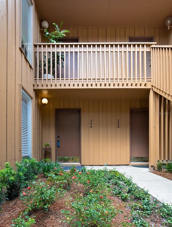 Ground level entry with new landscaped flower beds