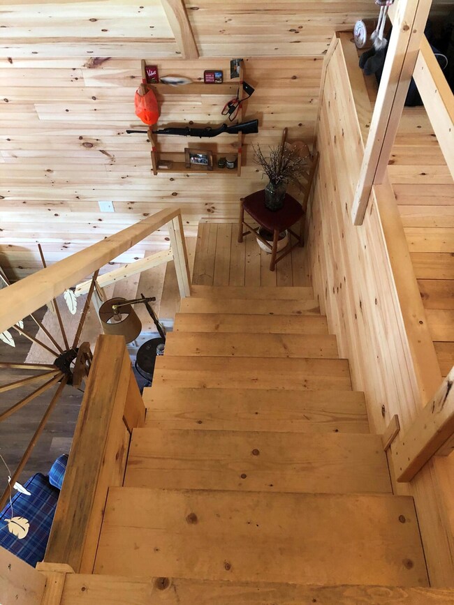 Looking down from loft