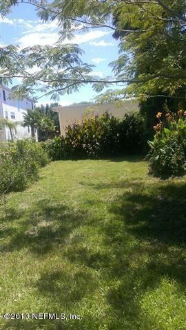 Garden in fenced backyard