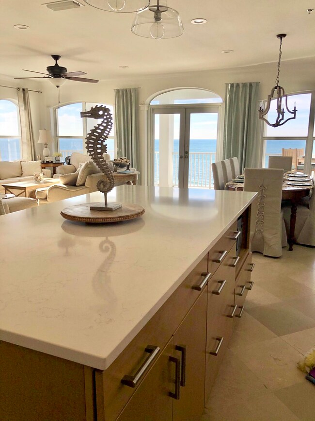 Kitchen island view 1