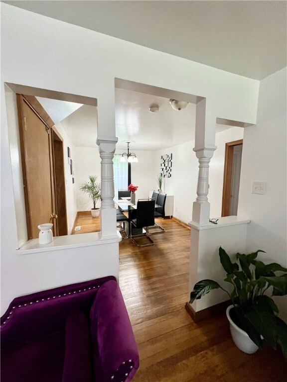 First floor unit looking into dining room
