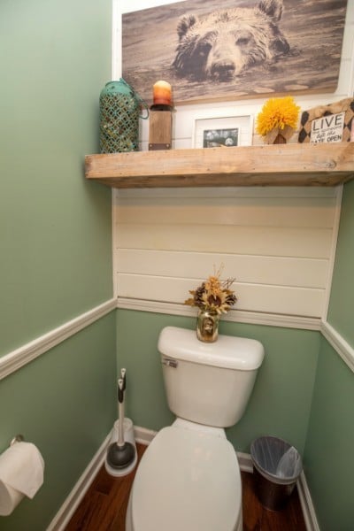 Spacious half bath on the main level.