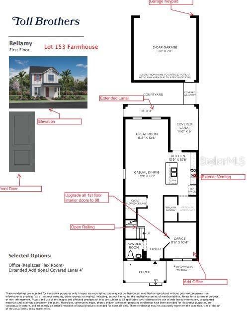 First floor layout with upgrades