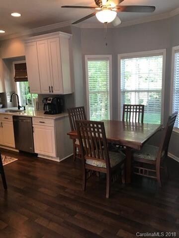 Breakfast area with a great bay window brings in t