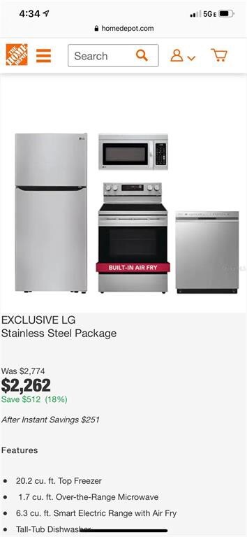 New stainless steel kitchen appliance package fort