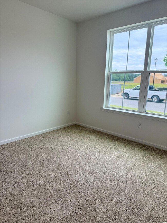 Unfurnished room with carpet, baseboards, and plenty of natural light