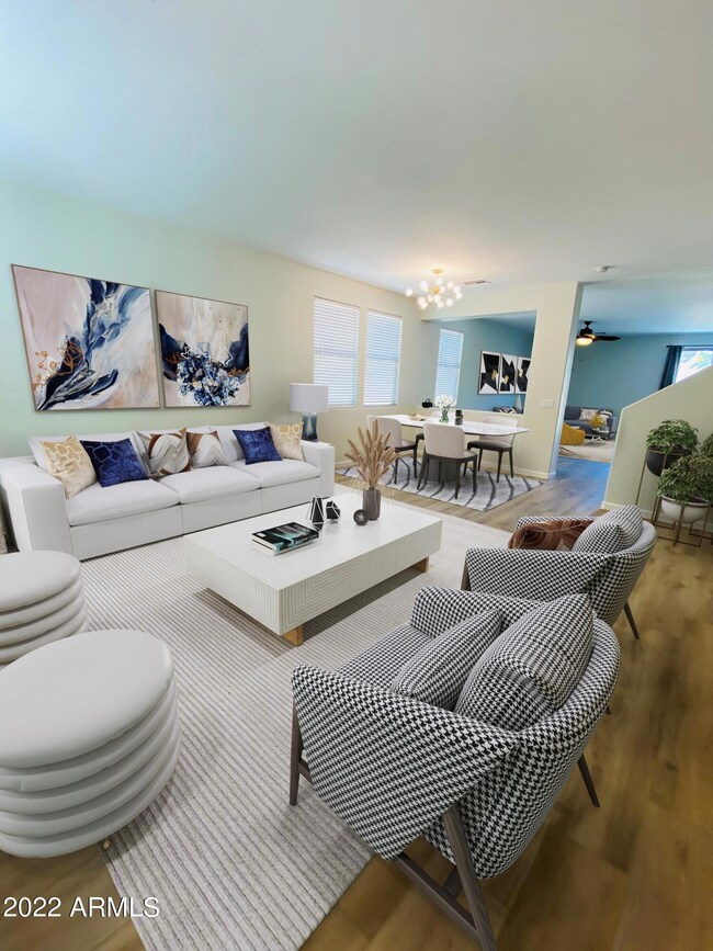 Living room virtually staged