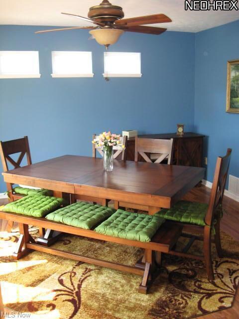 Home has a formal dining room as well as eat-in ki