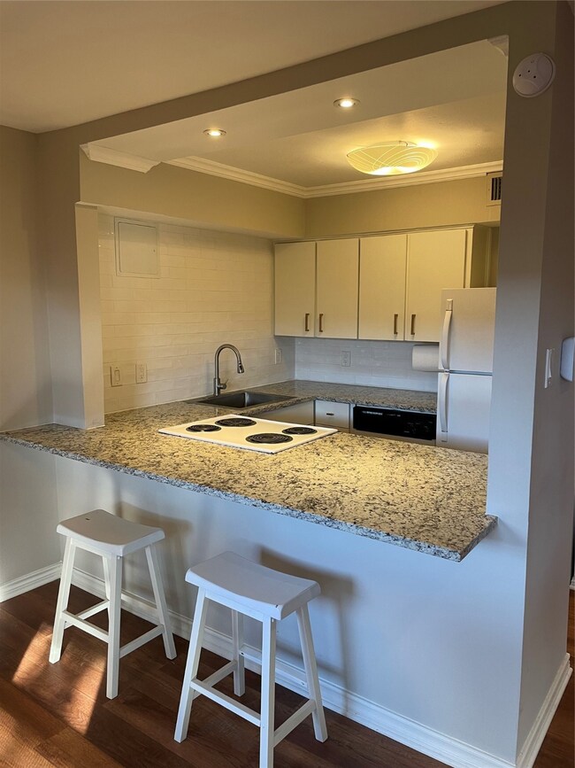 New counter tops, black splash and freshly painted