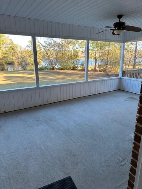 View of screened porch from kitchen area
