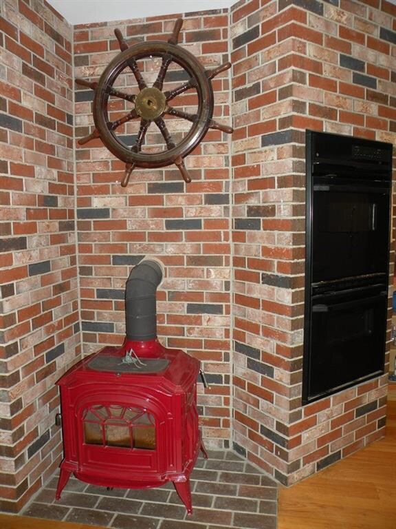 Brick Hearth and woodstove