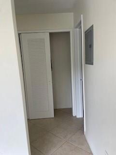 hallway with storage