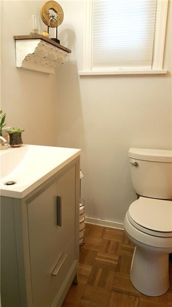Remodeled half bath next to kitchen