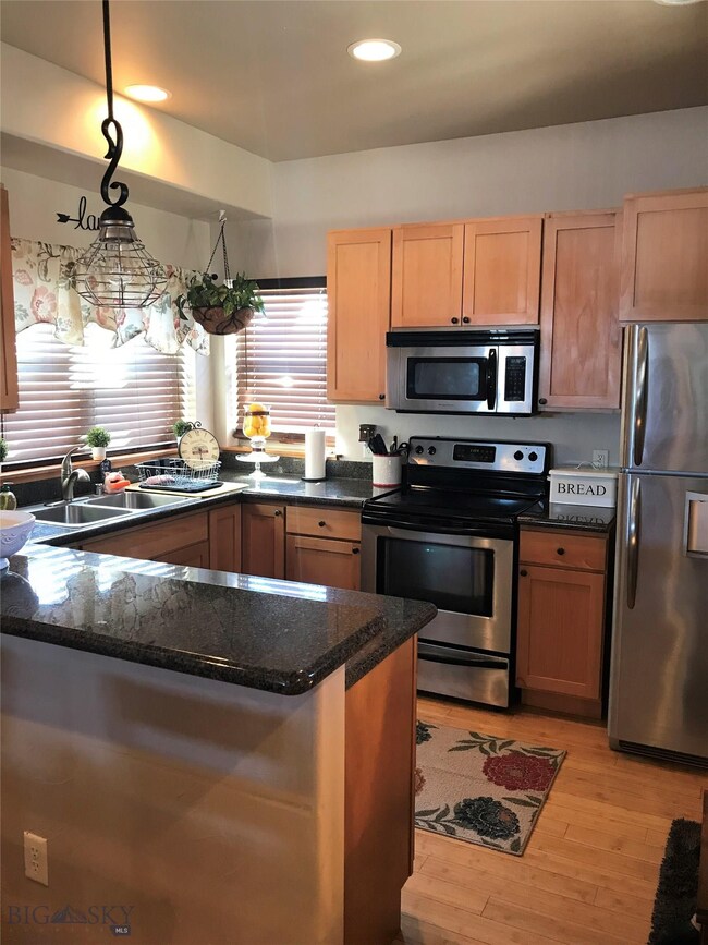 Kitchen with stainless steel appliances