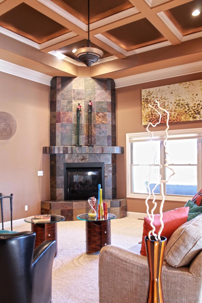 Slate gas fireplace