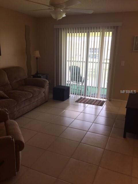 Screened balcony off living room,