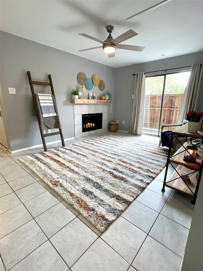 Living room with fireplace