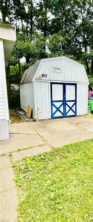 View of outdoor storage shed