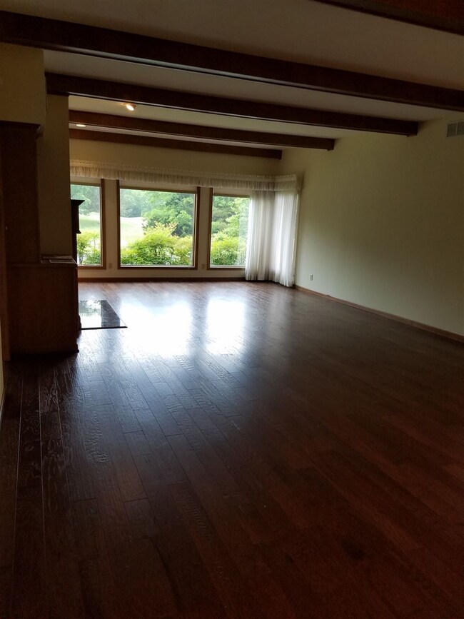 A view of the living room from the dining area