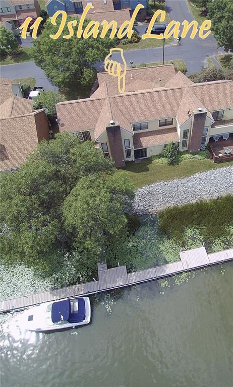 Aerial View of 11 Island Lane. Canandaigua Lake To