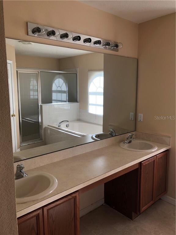 Master Bathroom with Shower and Separate Garden Tub
