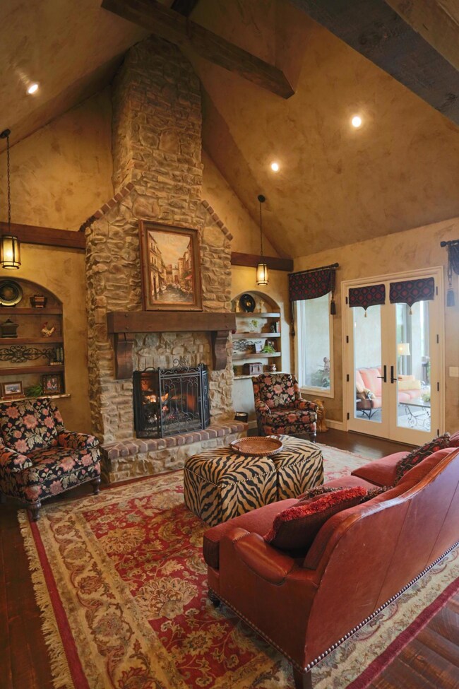 Floor to Ceiling Stone Fireplace