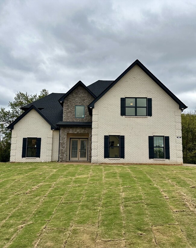 Similar photo of the house being built ( the actual house being built has a single front door and not a double front door )