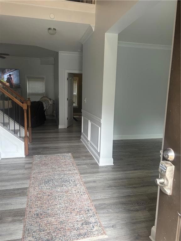 Entrance foyer with stairs, LVP finished floors.