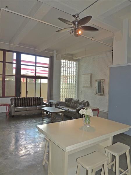 The concrete floors throughout the unit really gle