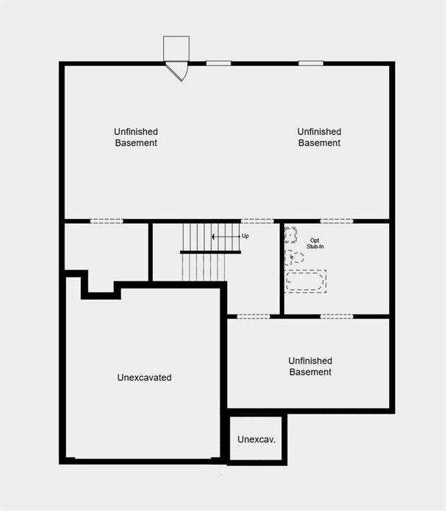 Unfinished Basement Floor Plan - Structural option