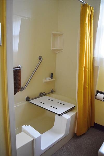 Easy-access tub. Great for mobility or for bathing