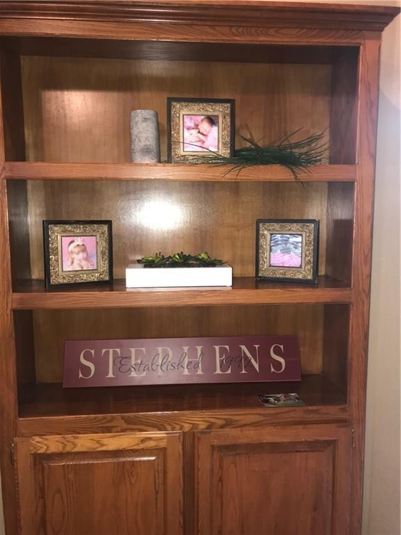 Bookcase located in living area