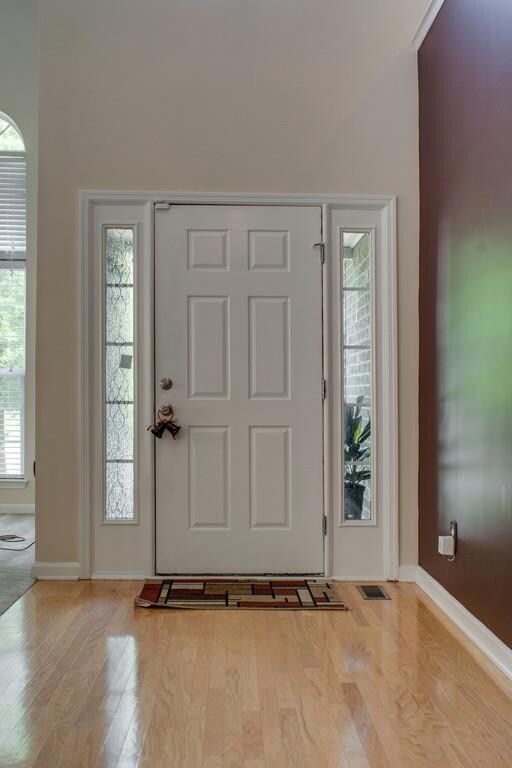 Hardwoods in entryway.