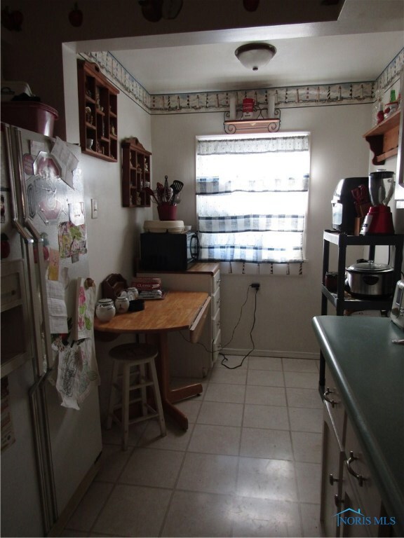 galley kitchen with breakfast nook