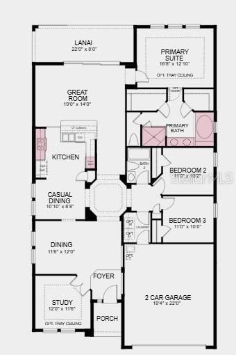 Additional Highlights Include: Tray ceiling at study and primary suite, gourmet kitchen, 8' interior doors, and deluxe primary bath with shower and garden tub.