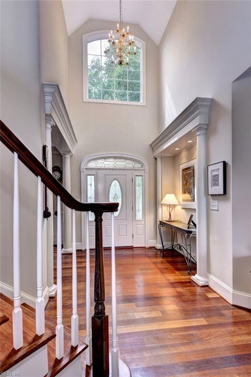 Welcoming two story foyer is filled with natural light