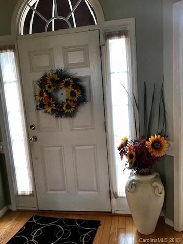 Front door from inside of home.