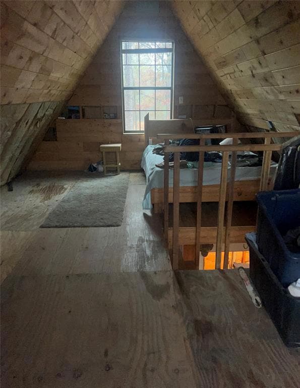View of unfinished attic