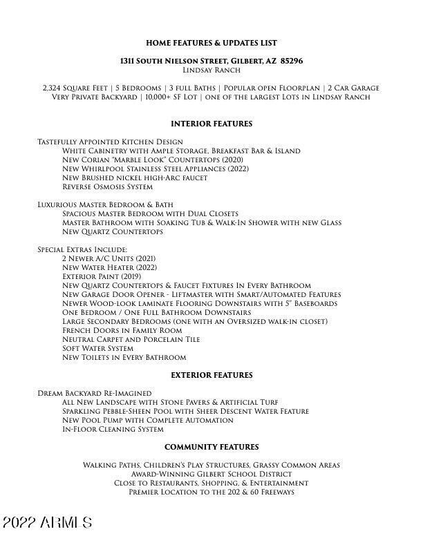 Features List Nielson