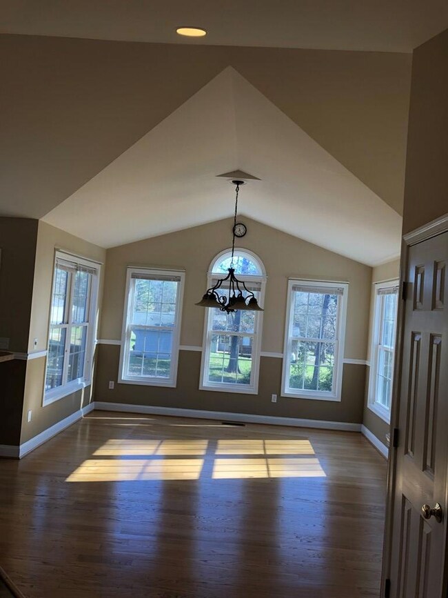 Vaulted ceiling as seen from main level entrance