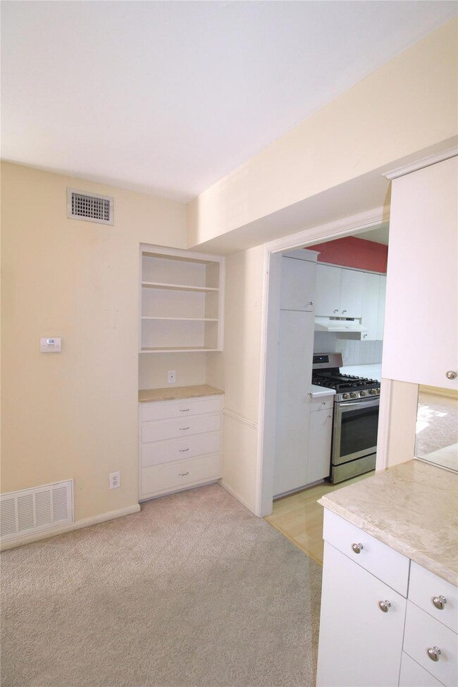 Kitchen featuring stainless steel gas stove, light