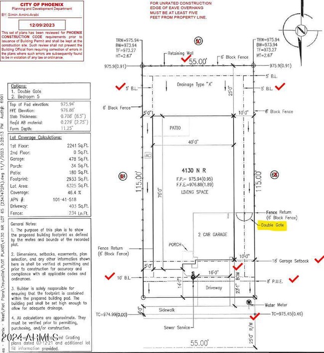 #65 Trouvaille Plot Plan 6325 SF Blacks