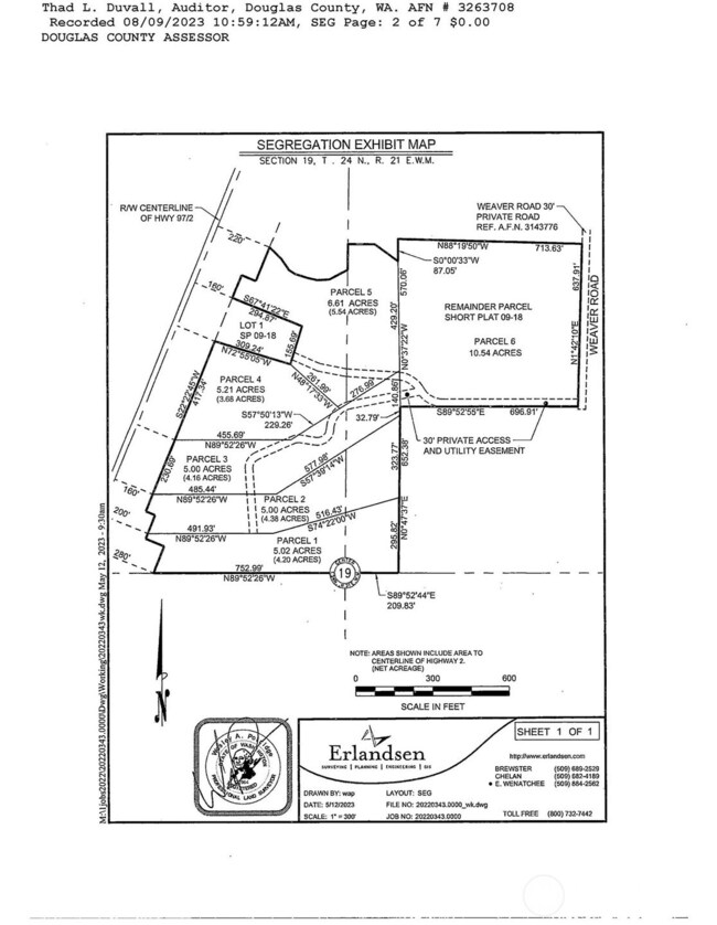 Plat map for the entire short plat.