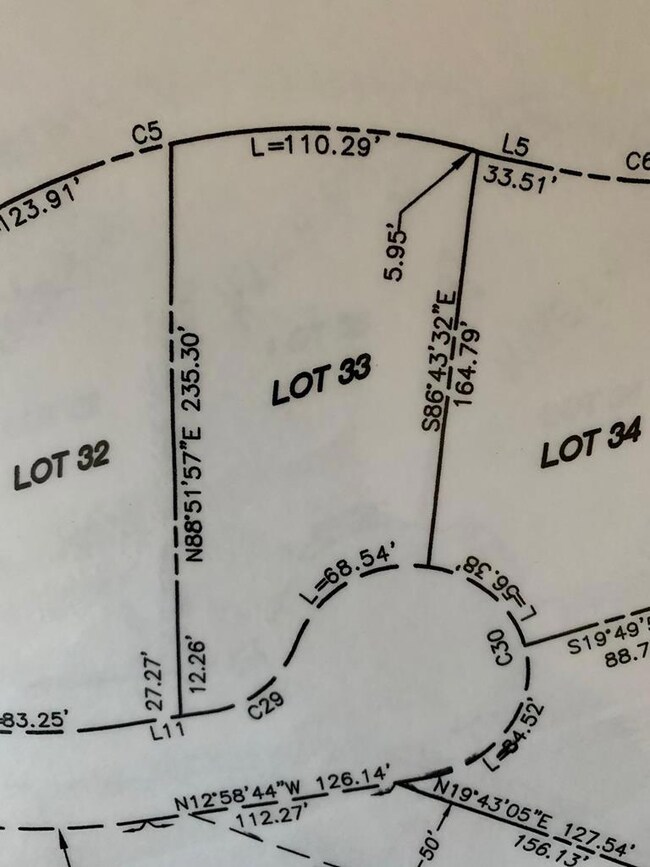 Lot 33 Plat Map